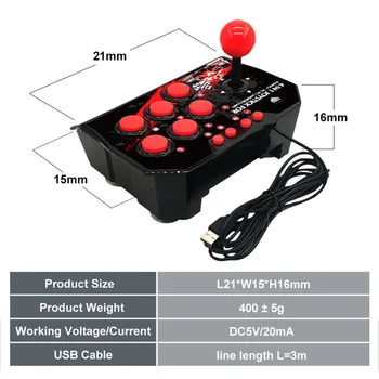 4-in-1 Retro Arcade Žaidimas Kreiptuką Stotis USB C Laidinio TURBO Kovos Rokeris Valdytojas N-Switch/PS3/PC/Android Žaidimai, Konsolės