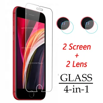 4 In 1 Screen Protector Apsauginė Stiklo IPhone SE 2020 Kamera Len Apple XR X XS 11 Pro Max 6 6S 7 8 Plius Grūdintas Filmas