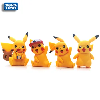 4 skirtingų stilių Japonų animacinių filmų Pokemon Pikachu veiksmų žaislo modelis classic kolekcija vaikams dovanos