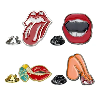 4 Stilius, Punk Naftos Lašas Metalo Raudona Lūpų, Liežuvio Sagės Smeigtukai Mygtuką Pis Merginos, Džinsus, Dovanų Dekoravimas