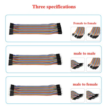 40/120pcs repeticija kabelis moterį, moterų/vyrų vyrų/vyrų ir moterų 10/20cm laidu 40p spalva DuPont kabelis