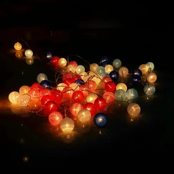 40 LED Kamuolys String Žibintai su baterijomis, Spalvinga Girlianda Pasakų Žibintai Namų Vestuvių Kalėdų Vakarėlį Lauko Dekoro