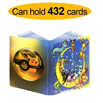 432PCS Albumą Pokemon Kortų Kolekciją Knygos Animacinių filmų Žaidimo Kortelės Žemėlapis 