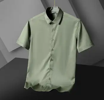 45 Vasarą vyriški marškiniai, trumparankoviai slim-fit verslo atsitiktinis vyrų vidutinio amžiaus ir jauni vyriški marškiniai KSJ428-01-23