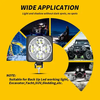 46W LED 1200LM Darbą Šviesos Mini Aikštėje LED Šviesos Super Ryškiai Balta Geltona Dienos Šviesos Žibintai, Automobilių, Motociklų Sunkvežimių