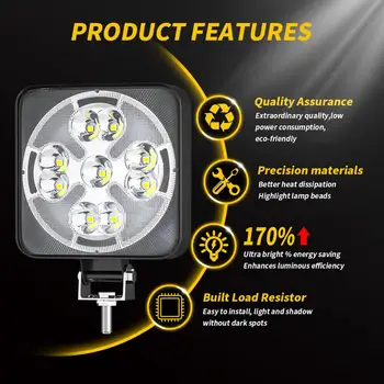 46W LED 1200LM Darbą Šviesos Mini Aikštėje LED Šviesos Super Ryškiai Balta Geltona Dienos Šviesos Žibintai, Automobilių, Motociklų Sunkvežimių