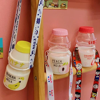 480ml Plastikinis Vandens Butelis Kelionių Gėrimo Butelis Yakult Forma Mielas Kawaii Pieno Dėžutės Shaker Butelį Kids/Girl/Suaugusiųjų BPA Free