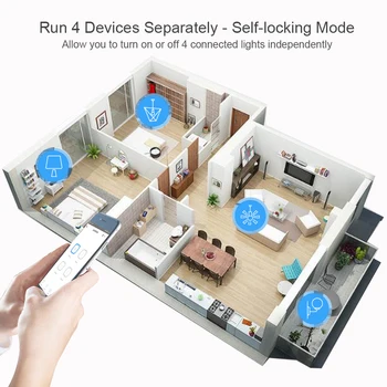 4CH Ewelink WiFi Smart Switch 7 Modulis-32V 85-250V 16A Relay Smart Laikmatis, Tinka Smart Home Ir Alexa, Google Namuose