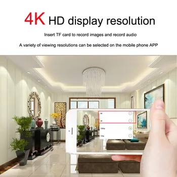 4K 1080P WiFi IP Mini Kamera Modulis Judesio DV P2P Fotoaparato Vaizdo įrašymo Home Security Mini Nuotolinio Valdymo vaizdo Kamera