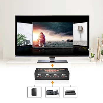 4K Vaizdo HDMI Jungiklis Perjungiklis su infraraudonųjų SPINDULIŲ Nuotolinio Valdymo pultas HDMI Splitter 3 1 Iš Stiprintuvo Ekranas HDTV DVD PS3