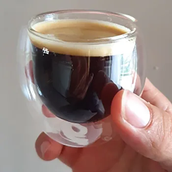 4Pcs 80ml Espresso Stiklo Taurės, Dvigubo Stiklo Sienos kavos puodelis su dvigubu dugnu latte-puodelis Skaidraus Teacup Drinkware