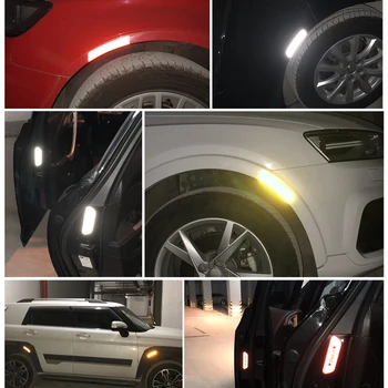 4pcs Automobilio duris saugos kovos su susidūrimo perspėjimo šviesą atspindintys lipdukai Renault Koleos Megane Scenic Fluence Velsatis Laguna Twingo