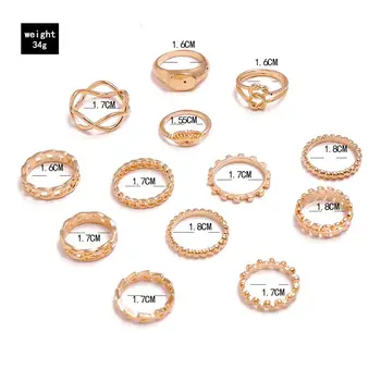 4PCS/DAUG Bohemijos Sumaišyti Blogio Akių Mazgas Infinity Geometrinis Bendras Žiedas Rinkinys Moterims Paprasta Mados, Šaliai, Papuošalai, Dovana Draugei