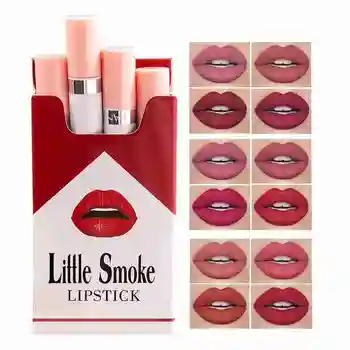 4pcs/daug Kūrybos Cigarečių Lūpų Nustatyti Matinis Aksomo Vandeniui atsparus Ilgalaikės Drėgmės Lip Stick R1K0
