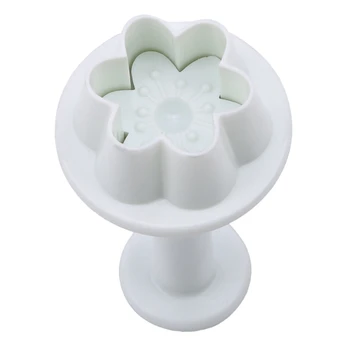 4Pcs Gėlių Formos Plastikinių Kepimo Formą Virtuvės Sausainių Cookie Cutter Konditerijos Stūmoklį 3D Antspaudas Mirti Minkštas Tortas Dekoravimo Įrankiai