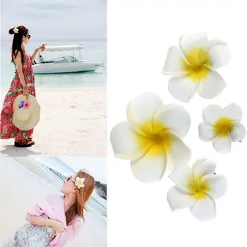 4pcs Havajų Gėlės Plaukų Clips Vasaros Šalis Nuotakos Žiburių Atogrąžų Paplūdimio Vestuvių Plumeria Gėlių Moterys Šalis Hairclip A0