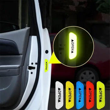 4PCS/set Automobilio šviesą Atspindinčios Juostos Įspėjimo Lipdukai Daewoo Nexia Matiz Lanos Nubira Lacetti Auto Durų Lipdukai Priedai