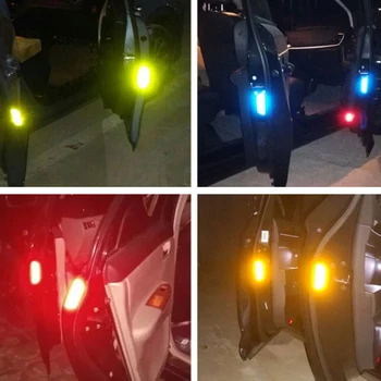 4PCS/set Automobilio šviesą Atspindinčios Juostos Įspėjimo Lipdukai Daewoo Nexia Matiz Lanos Nubira Lacetti Auto Durų Lipdukai Priedai