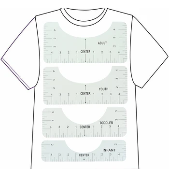 4Pcs/Set T-Shirt Derinimas Valdovas orientuoti T-Shirt Dizainas Mados Valdovų Dydžio Diagramos Suaugusiųjų Jaunimo Bamblys
