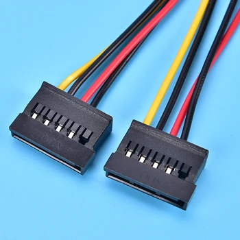 4PIN 2 SATA 4 pin 15 pin Kietąjį Diską Dual Power Adapterio Y Splitter Cable