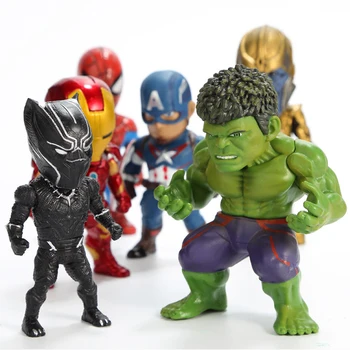 5-8pcs/set Keršytojas Begalybės Karo Hulk Ironman Thor žmogus-Voras, Kapitonas Amerikos Anime Veiksmų Skaičius, Modelį, Žaislai, Vaikų Dovanų