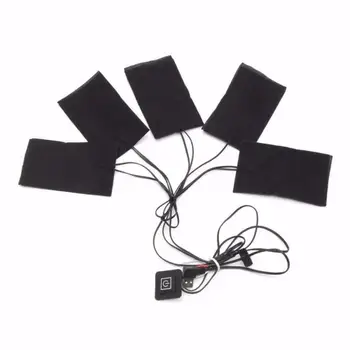 5-in-1 Drabužius Šildymo kilimėlis Reguliuojamas Anglies Pluošto Veidrodėliai Lapas Elektros USB Liemenę, Striukę, Žygiai Šildytuvas Šiltas Dangomis, Priedais