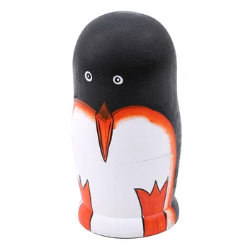 5 Sluoksnių Lizdus Lėlės Matryoshka Medienos Žaislas Pingvinas Ranka-dažytos rusijos Lėlės Namų Dekoro Vaikų Dovanų