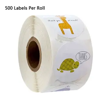 500pcs/roll 6 Stilius Gyvūnų Ačiū už Atlygį Lipdukai, Etiketės, Scrapbooking, Vaikams, Kanceliarinės prekės Apdaila