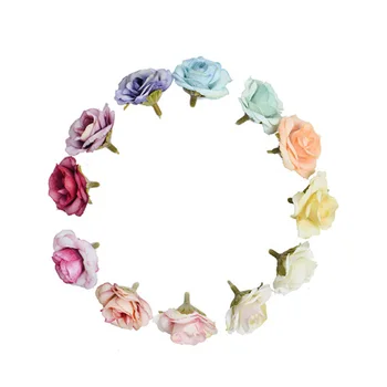 50pcs Amatų Nuotakos Lengvas Šalis Medžiaga Dirbtinių Gėlių Galvos Netikrą Rose Nešiojamų Vestuvių Dekoravimas Daugkartinio naudojimo 