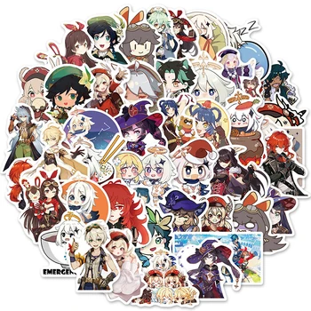 50pcs Genshin Klee Zhongli Poveikio Žaidimas Anime sienos plakatas Lipdukai Manga Mielas Lipdukas Odos Vaikams namų kambarį apdaila