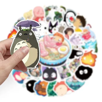50Pcs Japonų Anime Lipdukai Ghibli Hayao Miyazaki Totoro Atkakli Toli Princesė Mononoke KiKi Studentų Kanceliarinės prekės Lipdukas