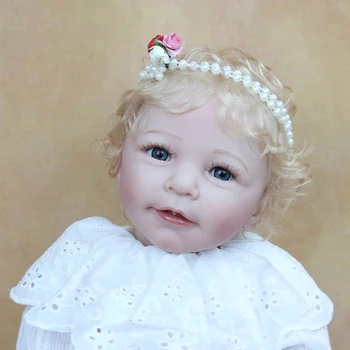 55 CM Minkšto Silikono Atgimsta Lisa Baby Girl Lėlės Žaislas Tikroviška Medžiaga Įstaiga Realus Įsišaknijusi Šviesūs Plaukai Princesė Bamblys Bebe