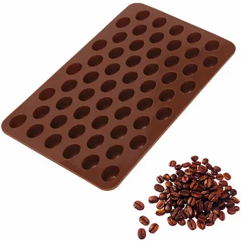 55 Ertmės Kavos Pupelių, Šokolado Pelėsių Silikono Formos Saldainiai Minkštas Formos Saldainiai, Cukraus Amatų, Konditerijos 