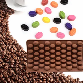 55 Ertmės Kavos Pupelių, Šokolado Pelėsių Silikono Formos Saldainiai Minkštas Formos Saldainiai, Cukraus Amatų, Konditerijos 