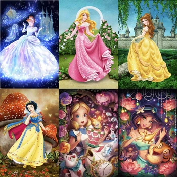 5D Diamond Dažymas Disney Alice In Wonderland kvadratiniu&Apvalus Deimantas Mozaika, Siuvinėjimas kryželiu Rinkiniai Namų Puošybai