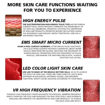 5D Elektros Veido Roller Massager LED Fotonų, Odos Atjauninimas Sugriežtinti Nano Purkštuvas Microcurrent Veido Kėlimo