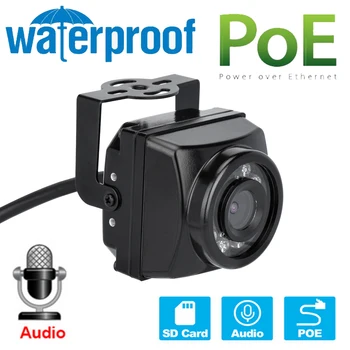 5MP 1920P 4K IP66 atsparus Vandeniui Naktinio Matymo Miniatiūriniai IR POE IP Camera Onvif Tinklo P2P TF Kortelės Lizdas Įrašymas Automobilių&Bird Nest