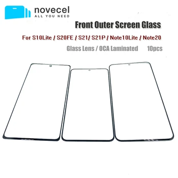 5pc LCD Priekiniai Touch Išorinio Ekrano Stiklo su OCA Klijai Samsung S10 S10E Note10 Lite S21 S21+ 20 Pastaba Ekrano Remontas, Pakeitimas