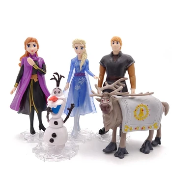 5vnt/Daug Disney 9-14cm Sniego Karalienė Ana Elsa sušaldyti 2 Olaf Sven Kristoff Princesė Žaislai Pvc Veiksmų Skaičius, Lėlės Vaikams Dovanų