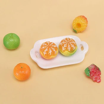 5vnt/daug Lėlių Mini Vynuogių, Apelsinų Vaisiai, Maisto 1-2cm Masto Lėlių Miniatiūros Dekoro Rinkiniai