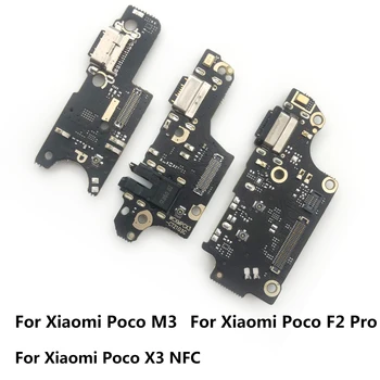 5VNT Nauji USB Įkrovimo Jungtį Valdybos Doke Uosto Flex Kabelis Su Mic Mikrofonas Xiaomi Mi Poco F1 F2 Pro M3 F3 X3 NFC X3 Pro