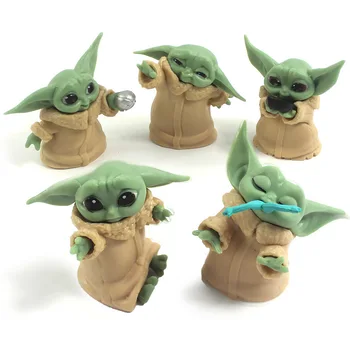 5vnt/set Kūdikių Yoda PVC Veiksmų Skaičiai Mandalorian Yoda Modelis Žaislai Filmo 