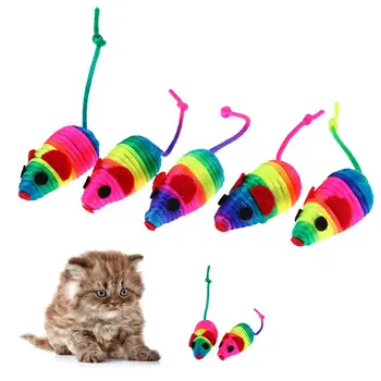5vnt Spalvinga False Pelės Naminių Kačių Žaislai Squeaker Garso Mini Žaislas, Žaisti Žaislas Juokingi Kačių Žaisti Žaislai Cat Kitten Pet products