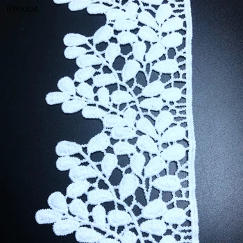 5yard 6.6 cm lapų gėlės baltos afrikos nėrinių audinio juostelės apdaila vestuvių dekoravimas skrybėlę pagalvę sijonas priedai 