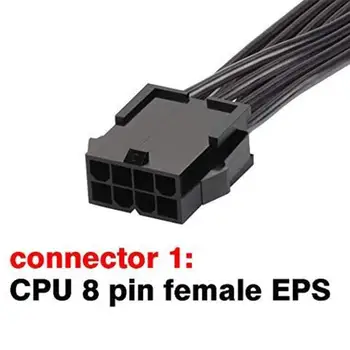 6/10vnt 8 Pin Female 2*8P(6+2)pin Extention Maitinimo Kabelis Vyrų 20cm 18AWG PCIE PCI Express 4 Linijos Sulieti Grafika Kortelės Kabelis