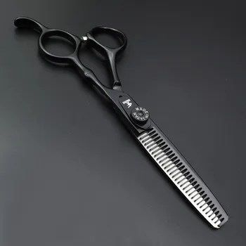6 colių Juoda plaukų žirklės pavasario padarinių Japonijos 440C šukuosenų kirpykla žirklės pjovimo ir retinimo žirklės ir skustuvų