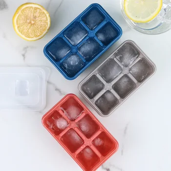 6 Ertmės Mini Ledo Kubelių Formos Dėklas Daugkartinio naudojimo Plastikinis Dangtelis Namų Virtuvėje Ice Maker 