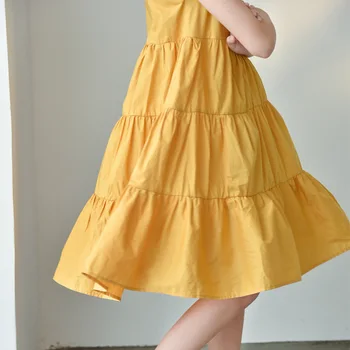 6 Iki 16 Metų Vaikai Sluoksnių Suknelė Mergaitėms Medvilnės Midi Suknelė 2021 Naujų Vaikų Vasaros Drabužius Kūdikiui ir Mamytė Dresss Minkštas,#6109