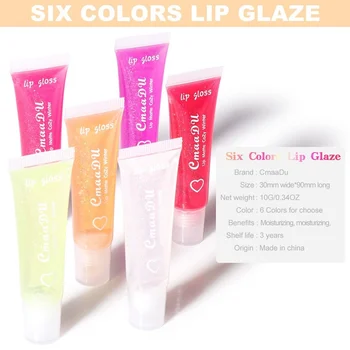 6 spalvų tyra, skaidri drėkinamasis lūpų balzamas lūpų glazūra lūpų naftos baltos spalvos lūpų dažai, lūpų blizgesys lūpų grožio make up