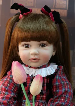 60cm Išskirtinį Stilių Silikono Reborn Baby Doll Žaislas Vinilo Princesė Bamblys Kūdikiams Patinka Gyvas Bebe Mergina Boneca Vaiko Gimtadienio Dovana